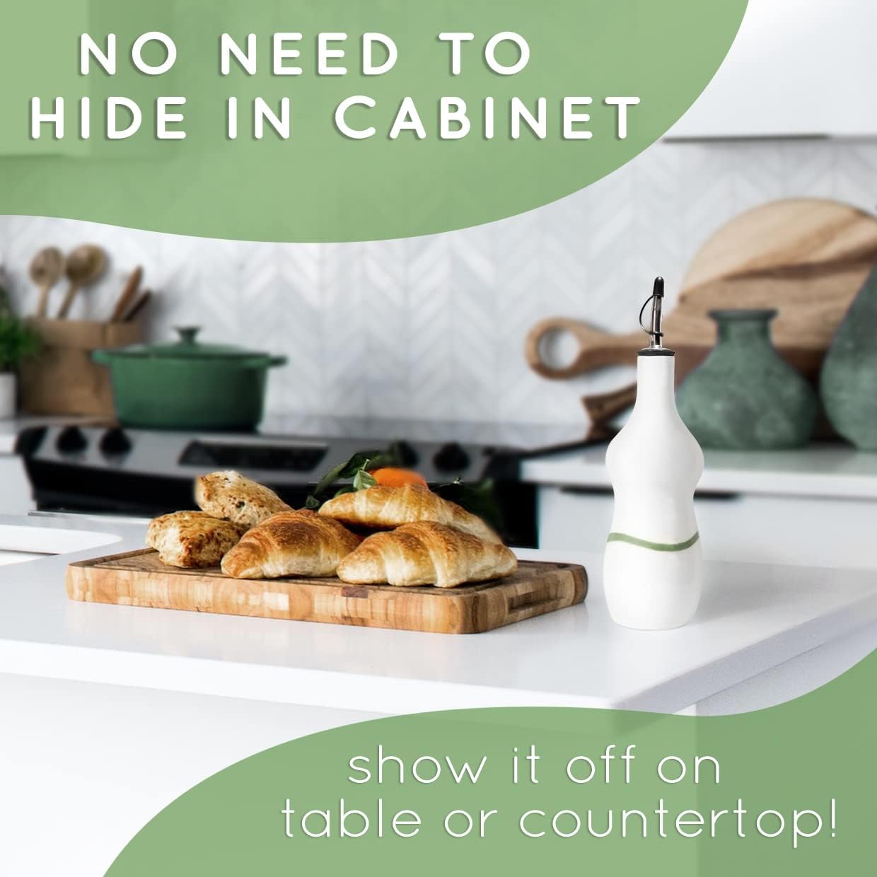 Ceramic Olive Oil Cruet - White