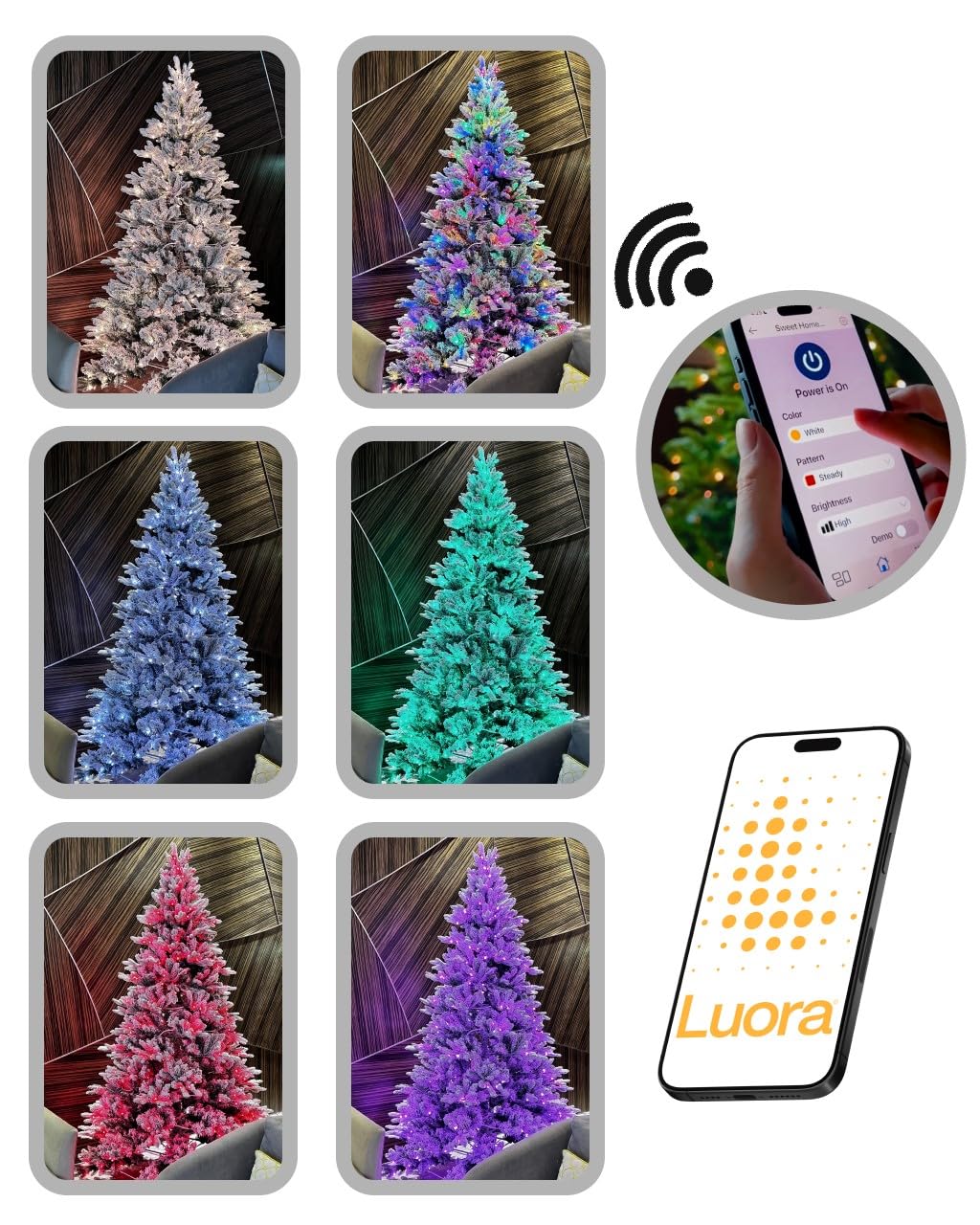 Luora Smart Christmas Garland, 6ft or 9ft Long, App Compatible with Amazon Alexa & Google Nest Voice Control